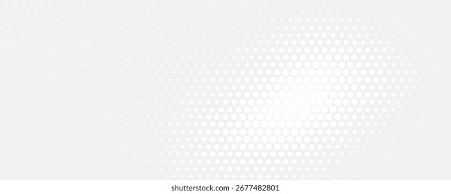Textura de degradado de semitono hexagonal. Diseño grunge blanco como fondo