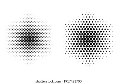 hexagon halftone gradient vector illustration isolated on white