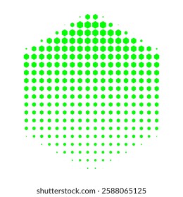 Hexagon halftone vector with green color.