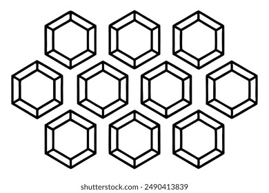 Hexagon Harmony Pattern Line Art Journeys