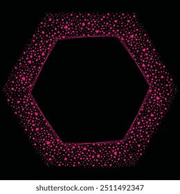 Quadro Hexagonal Hexágono Com Coração De Amor Brilho Vetor Transparente 10