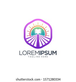 Hexagon High School Logo Design Template