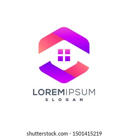 hexagon home logo design ready to use