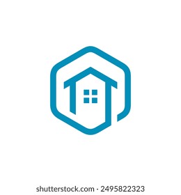 Plantilla de Vector de diseño de logotipo Hexagon Home