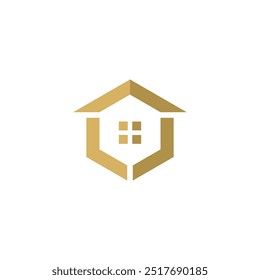 Hexagon Home Logo Design Vektor Vorlage