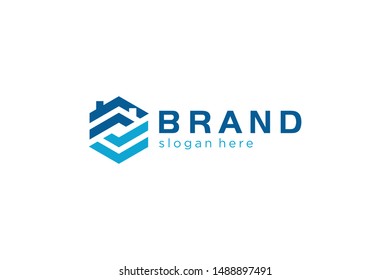 hexagon home logo ready to use