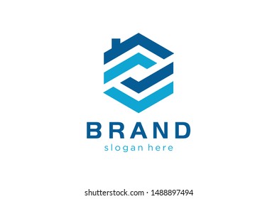 hexagon home logo ready to use