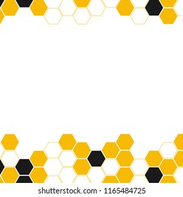 abstracto de vector de colmena de hexágono con espacio en blanco para texto. Ilustración vectorial de fondo amarillo y negro moderno.