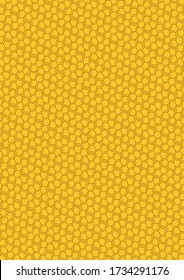 Hexagon honey pattern. Template vector illustration. Yellow and brown texture.