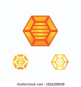 Hexagon honey vector design illsutration