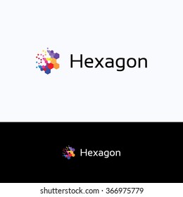 Hexagon Honeycomb Comet Logo Bright, Multicolor Entertainment