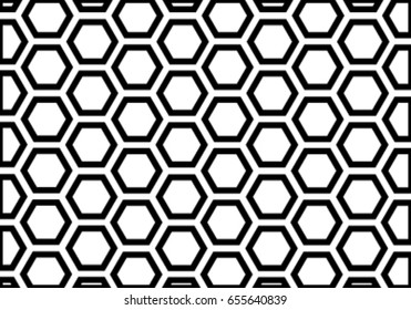 Hexagon honeycomb lines mesh pattern in vector