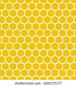 Hexagon honeycomb seamless background. Geometric decorative simple texture. Vector illustration.