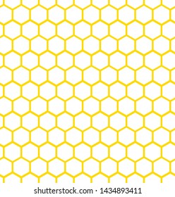 Hexagon honeycomb seamless background. Geometric decorative simple texture. Vector illustration.