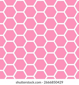 Diseño de patrón sin fisuras hexágono o panal con color rosa pastel