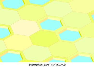 Colas de abejas hexagonales en el fondo de la proyección isométrica