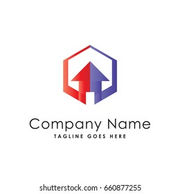 hexagon house logo template