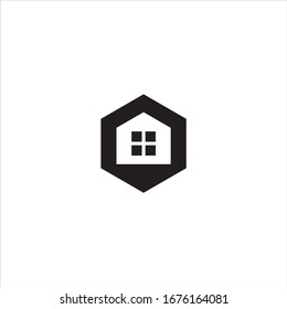 hexagon house logo vector template. home hexagon  icon design stock