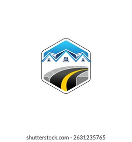Hexagon house road emblem transportation