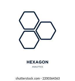 hexagon icon from analytics collection. Thin linear hexagon, business, template outline icon isolated on white background. Line vector hexagon sign, symbol for web and mobile