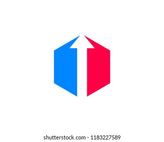 Hexagon icon with arrow logo