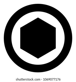Hexagon icon black color