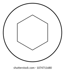 Hexagon icon black color