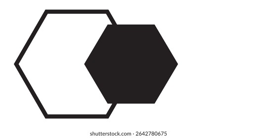 Hexagon icon black and white geometry hexagonal six sided polygon hexagon line
