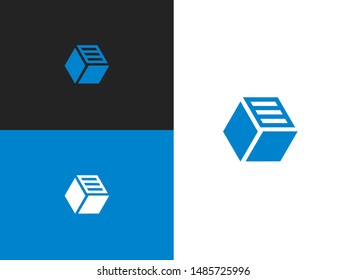 Hexagon icon divided into rhombuses. Abstract vector logo template for real estate or construction business. Stylized brick as a sign. Creative logotype for architecture company.