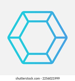 Hexagon icon in gradient style, use for website mobile app presentation