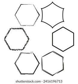 Icono de hexágono. Polígono hexagonal de seis lados. Ilustración vectorial. EPS 10.