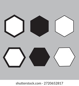Icono de hexágono. Polígono hexagonal de seis lados. Ilustración vectorial. Eps10.