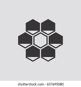 Hexagon icon infographic isolated on grey background.Vector illustration.