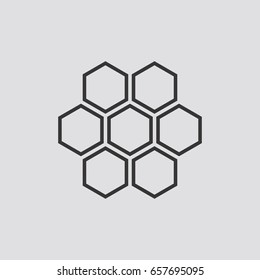 Hexagon icon infographic isolated on grey background.Vector illustration.