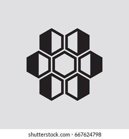 Hexagon icon infographic isolated on grey background.Vector illustration.