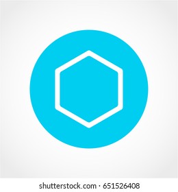 Hexagon Icon Isolated on White Background