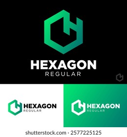 Hexagon icon with letter H. Monogram in box, 3D illusion. Delivery company icon. Postal service icon. Mail and parcels delivery symbol. 