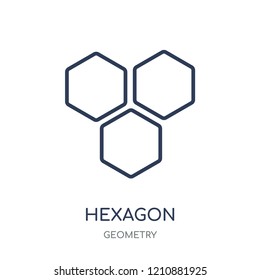 Hexagon icon. Hexagon linear symbol design from Geometry collection. Simple outline element vector illustration on white background.