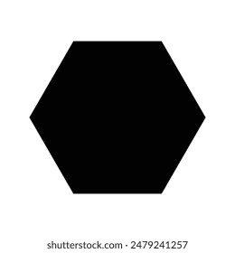 Icono de hexágono que representa un polígono de seis lados en geometría de Vector.