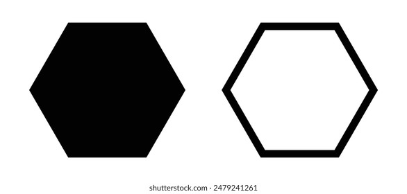 Icono de hexágono que representa un polígono de seis lados en geometría de Vector.