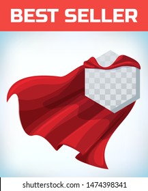 Hexagon icon template in red cape. hexagon symbol in red cloak. vector isolated illustration on a white background.