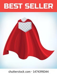 Hexagon icon template in red cape. hexagon symbol in red cloak. vector isolated illustration on a white background.