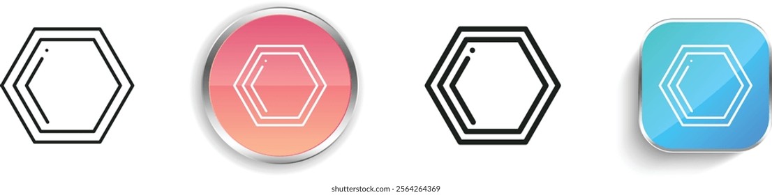 hexagon icon. Thin Linear, Regular and Button Style Design Isolated On White Background