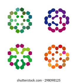 Hexagon icon. Vector design bubble logo template.You can use in the media, public groups, machine , biotechnology, mutual aid associations and other social welfare agencies.