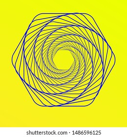 Hexagon icon of vector geometry.