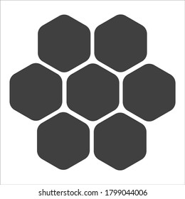 Hexagon icon of vector geometry hexagonal six sided polygon hexagon line