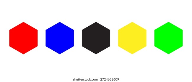 Icono hexagonal de geometría de Vector hexagonal línea hexagonal de polígono de seis lados. Forma geométrica hexagonal para Diseño gráfico