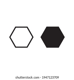 Icono de hexágono de geometría vectorial sobre fondo blanco