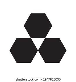 Icono de hexágono de geometría vectorial sobre fondo blanco