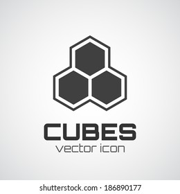 Hexagon icon. Vector illustration